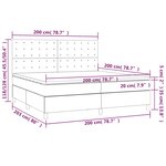 vidaXL Sommier à lattes de lit avec matelas Gris foncé 200x200cm Tissu