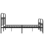 vidaXL Cadre de lit métal avec tête de lit/pied de lit noir 137x190 cm