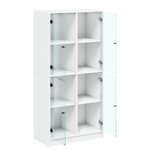 vidaXL Buffet haut avec portes blanc 68x37x142 cm bois d'ingénierie