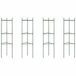 vidaXL Cages à tomates 4 Pièces 116 cm acier et PP