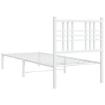 vidaXL Cadre de lit métal avec tête de lit blanc 75x190 cm