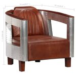 vidaXL Fauteuil en style d'aviation marron cuir véritable