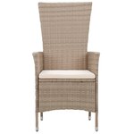 vidaXL Ensemble de salle à manger de jardin avec coussins 5 Pièces Beige
