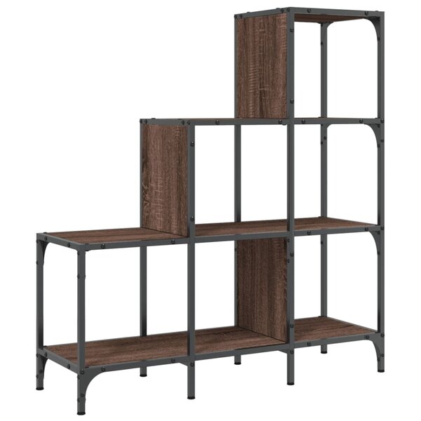vidaXL Bibliothèque chêne marron 92x30x102 cm bois ingénierie et métal