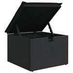 vidaXL Ensemble de canapé de jardin 4 pièces avec coussins noir en poly rotin