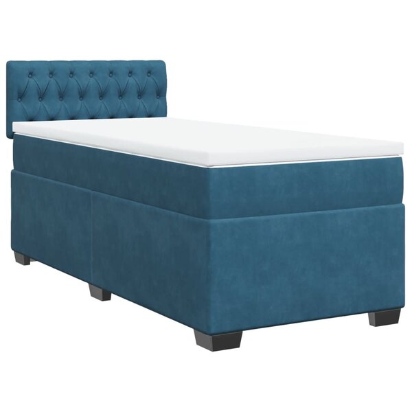 vidaXL Sommier à lattes de lit avec matelas Bleu foncé 90x200 cm