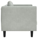 vidaXL Fauteuil avec coussin gris clair Velours
