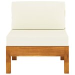 vidaXL Salon de jardin 6 Pièces avec coussins blanc crème Bois d'acacia