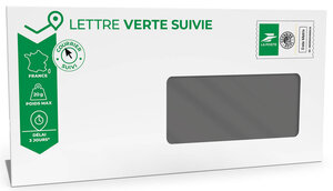 Prêt-à-Poster - Lettre verte suivie - 20g  - Enveloppe à fenêtre à l'unité