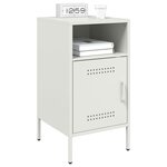 vidaXL Tables de chevet 2 Pièces blanc 36x39x68 cm acier laminé à froid