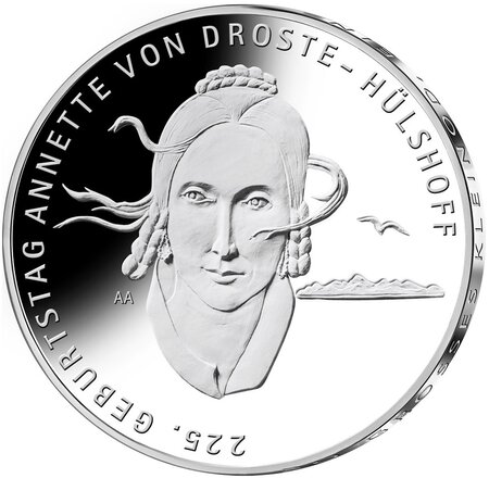 Pièce de monnaie 20 euro Allemagne 2022 G argent BE – Annette Von Droste Hülshoff