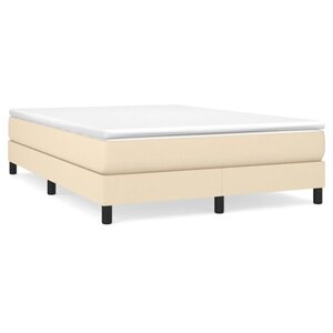 vidaXL Cadre de lit Crème 140x190 cm Tissu