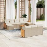 vidaXL Salon de jardin 11 Pièces avec coussins beige résine tressée