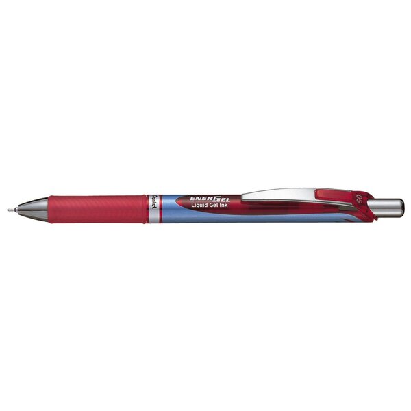 Stylo roller à encre gel liquide energel bln75 pointe fine rouge pentel