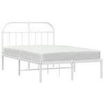 vidaXL Cadre de lit métal sans matelas et tête de lit blanc 120x190 cm