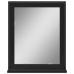 vidaXL Miroir de salle de bain avec étagère noir bois d’ingénierie