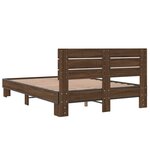 vidaXL Cadre de lit chêne marron 140x200 cm bois d'ingénierie et métal