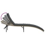 vidaXL Chaises longues lot de 2 et coussins gris clair résine tressée