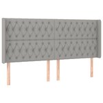 vidaXL Sommier à lattes de lit matelas LED Gris clair 200x200 cm Tissu