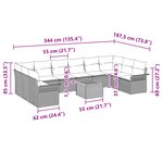vidaXL Ensemble de 11 pièces de Canapé de Jardin avec Coussins Beige en Rattan