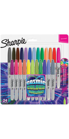 Sharpie assortiment de 24 marqueurs permanents "couleurs cosmic" - pointe fine