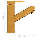 vidaXL Robinet de lavabo rétractable Finition dorée 157x172 mm
