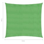 vidaXL Voile d'ombrage 160 g/m² Vert clair 5x5 m PEHD