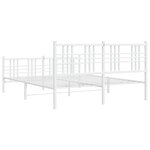 vidaXL Cadre de lit métal avec tête de lit/pied de lit blanc 150x200cm