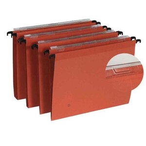 Bte de 25 Dossiers suspendus Tiroir Defi fond 30 mm 220g Volet d'arafage Orange L'OBLIQUE AZ