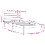 vidaXL Cadre de lit sans matelas 75x190 cm bois de pin massif
