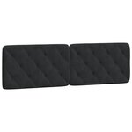 vidaXL Coussin de tête de lit noir 160 cm velours