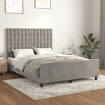 vidaXL Cadre de lit avec tête de lit Gris clair 140x200 cm