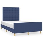 vidaXL Cadre de lit avec tête de lit Bleu 120x200 cm Tissu