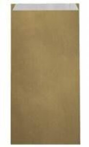 250 Pochettes 11X21 + 5Cm Kraft Or