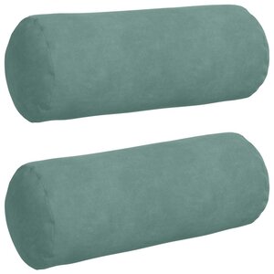 vidaXL Coussins d'accent 2 Pièces Vert Mer Ø 15 x 40 cm