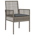 vidaXL Ensemble de repas de jardin 5 pièces avec coussins  gris  poly rattan