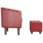 vidaXL Fauteuil cabriolet avec repose-pied rouge bordeaux similicuir