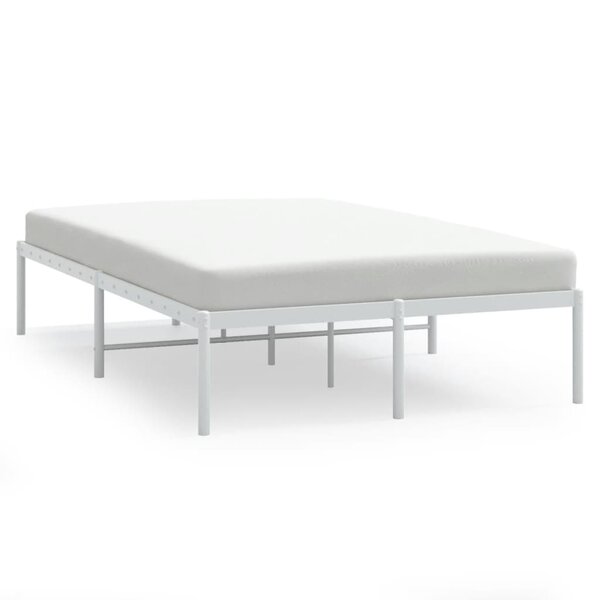 vidaXL Cadre de lit métal blanc 135x190 cm