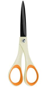 Ciseaux avec lame titane Non Stick 18cm, ambidextre blanc/orange FISKARS