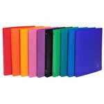 Classeur 4 Anneaux 15mm Polypropylène Opak - A4 - Couleurs Assorties - X 20 - Exacompta