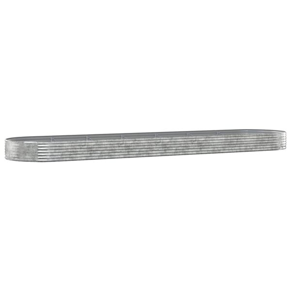 vidaXL Lit surélevé de jardin Acier enduit de poudre Argenté