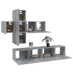 vidaXL Ensemble de meubles TV 7 Pièces Sonoma gris Bois d'ingénierie