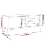 vidaXL Meuble TV Noir 90x30x40 cm Bois de pin massif