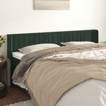vidaXL Tête de lit avec oreilles Vert foncé 163x16x78/88 cm Velours