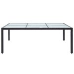 vidaXL Table à dîner d'extérieur Noir 200x150x74 cm Résine tressée