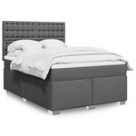 vidaXL Sommier à lattes de lit avec matelas Gris foncé 140x190cm Tissu