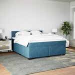 vidaXL Sommier à lattes de lit et matelas bleu 180x200 cm velours