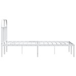 vidaXL Cadre de lit métal avec tête de lit blanc 135x190 cm