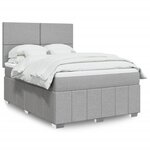 vidaXL Sommier à lattes de lit avec matelas Gris clair 160x200cm Tissu