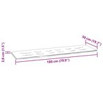 vidaXL Coussin de banc de jardin noir 180x50x4 cm tissu oxford